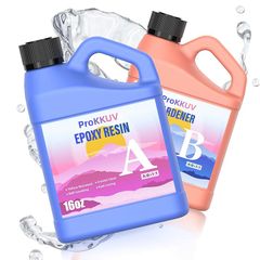 ProKKUV レジン液 大容量 エポキシ樹脂 2液性 473ml×2高級・黄変しにくい 32OZkit(544g+487g）レジン初心者向け 二液性 レジン液 金箔 銀箔 スパンコール レジン封入素材付き レジン セット 人気 高い透明 低刺激性 気泡な 0