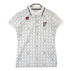 サイズ：S AND PER SE アンパスィ  半袖ポロシャツ ワッペン 総柄 ホワイト系 [240101470889] ゴルフウェア レディース ストスト