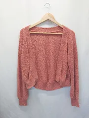 ◇ ⊇ N. Natural Beauty Basic コットン 長袖 ニット カーディガン サイズM ブラウン系 レディース E  【1411130015007】