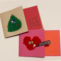 クリスマスカード2種セット “キョロ眼ツリー・ハート”