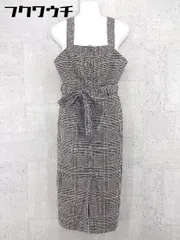 ◇ ◎ w closet ウエストリボン付き チェック ロング ジャンパースカート サイズF ブラック系 レディース 【中古】 【1002802447778】のサムネイル