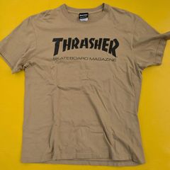 #THRASHER 　#スラッシャー　#Tシャツ　#カーキ色　#サイズL　#スケボー　#古着