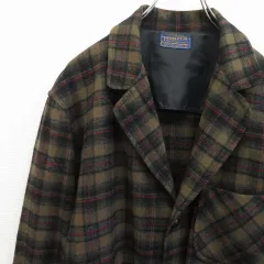 ペンドルトン PENDLETON ウールジャケット 50s チェック デザインボタン a908742iのサムネイル