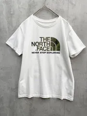THE NORTH FACE ザノースフェイス 迷彩 カモフラ ロゴ プリント 半袖 Tシャツ size150/白 ■◆レディース