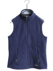【お得なクーポン配布中!】 パタゴニア シンチラ フリース ベスト レディース S / 古着 06年製 Patagonia アウトドア フルジップ 重ね着 前開き ハイネック ネイビー