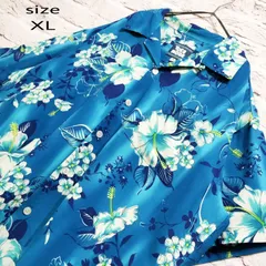 TOES ON THE NOSE アロハシャツ 半袖 シャツ ブルー　未使用 Toes on the Nose トーズオンザノーズ アロハシャツ XL 古着