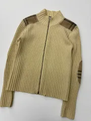 Burberry BURBERRY(バーバリー ) アイボリー ラムズウール モックネック ジップアップニット