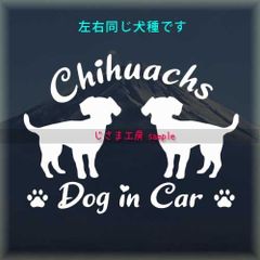 チワックス(細い尻尾)の同犬種わんちゃんステッカーDOG in CAR