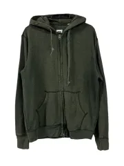 M UNIQLO UNIQLO(ユニクロ) コットン ジップアップパーカー フード付き カーキ