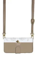 iPhone 16 ケース 手帳型 アイフォン16 スマホケース スマホショルダー レザー ストラップ 猫 ねこ 花柄 ワンポイント かわいい 調節可能 130cm  カラー02