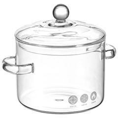 【新着商品】家庭料理 スープ クックポット 操作簡単 ミルクポット 煮込み鍋 ガラス鍋 ソースパン 調理器具 家庭用 直火対応 1350ml 耐熱透明 ガラススープ鍋 両手鍋 Frcolor