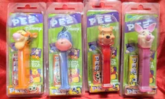 PEZ 厚足PEZ/ペッツ 総柄/緑 全4種セット/くまのプーさん/森永ブリスター/総柄/緑 総柄/緑