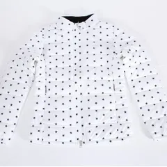 Callaway キャロウェイ 中綿 ブルゾン バックプリーツ 星スタープリント スターストレッチ ヒートフェスタ ホワイト　c22215210 Mサイズ ゴルフ ゴルフウェア ダウンジャケット アウター レディース　防寒暴風　裏起毛アルミ 【新品・本物】