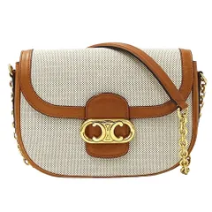 2025年最新】celine ショルダーバッグ トリオンフ キャンバス タンの  