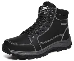 【在庫処分】ハイキングブーツ 防水 アウトドア 防滑 トレッキングシューズ 裏起毛 ハイカット 防寒靴 綿雪靴 スノーシューズ 登山靴 メンズ 耐磨耗 スノーブーツ 衝撃吸収 [ziitop]