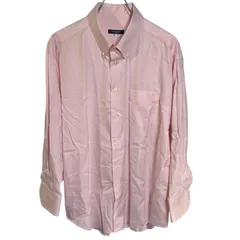 Z1520 BURBERRY LONDON バーバリー ロンドン シャツ シンプル 長袖 無地 ピンク ダウンボタン メンズ M