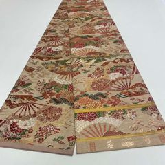 丸帯 アンティーク ヴィンテージ 全通 金帯 390cm 花嫁衣装 貸衣装 中古 リサイクル 結婚式 婚礼 着付け 舞台 きもの 着物 4098