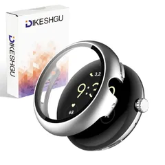 シルバー DIKESHGU Pixel Watch 2 用 ケース Pixel Watch 2保護カバー ガラスフィルム 一体型 PC素材 全面保護 超薄型 装着簡単 耐衝撃 高透過率 指紋防止 傷防止 pixel watch 2アクセサリー Pixel wa