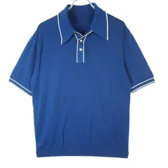 ヴィンテージvintage半袖ポロシャツニットポロシャツ開襟オープンカラー袖ライン襟ライン紺ネイビー白ホワイト無地シンプルUS古着アメリカ古着40206