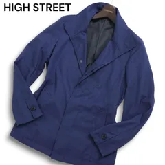 HIGH STREET ハイストリート 通年★ チェック イタリアンカラー ジャケット Sz.S メンズ 紺 ネイビーのサムネイル