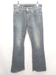 ◇ Θ SOMETHING サムシング ストレッチ フレア ジーンズ デニム パンツ サイズ27×30 インディゴ系 レディース E  【1507010007139】