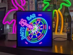 ダーツ カフェ バー パブ スナック ゲーム ゲームセンター 娯楽場 競技 スポーツ 的 店舗 自宅 パーティー イベント テーブル カウンター ミニチュア サイン ランプ 照明 看板 置物 雑貨 LED ライトBOX 電飾看板 電光看板