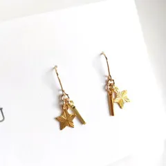 ★期間限定特別販売★ 500円→300円小さいスティック＆スタープレートピアス/イヤリング