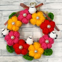ハンドメイド　シマエナガ　リース