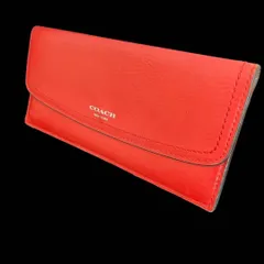 COACH コーチ 財布 ウォレット 長財布  オレンジ ブラウン レザー