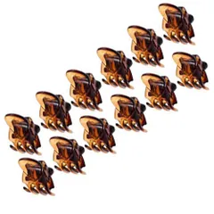 【新着商品】子供 女性用 ヘアククローリップ プラスチック製 フランスクリップ 12個入り 前髪クリップ ヘアグリップ 髪留め 髪ピン ミニ 髪クリップ ヘアピン (ブラウン) Yesallwas