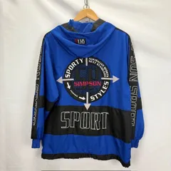 OLD SIMPSON 裏メッシュ ナイロンジャケット サイズM SP-72056 刺繍 プリント 07022408 01