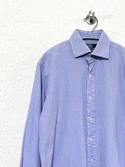 【Polo RALPH LAUREN】90s L/S REGENT CLASSIC FIT チェックシャツ 15 ポニー無し ポロラルフローレン 長袖 ヴィンテージ 古着