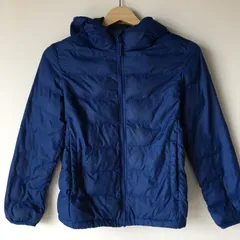 ユニクロ ライトウォームパデットパーカ ブルー 140cm 2741202510140003