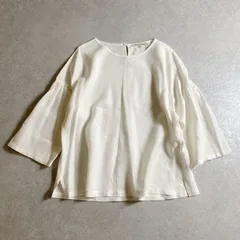★Vlas Blomme/コルトレイク リネン 100% ギャザーデザインスリーブ ブラウス プルオーバー /日本製/ヴラスブラムのサムネイル