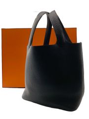 エルメス(HERMES) ピコタンロックMM(22) 黒 トリヨン シルバー金具 W刻印(2024年製造) 新品 レディース ハンドバッグ