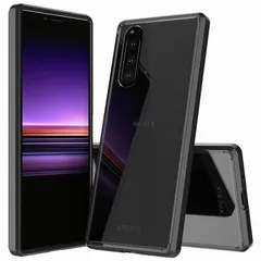 Xperia 5 ケース SO-01M SOV41 901SO エクスペリア5  耐衝撃 ハイブリット クリア ケース 【Color】 ブラックのサムネイル