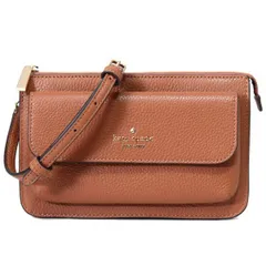 ケイトスペード バッグ katespade レザー レイラ ロゴ フラップ クロスボディ 斜めがけ 2WAY ウォレット クラッチ ショルダーバッグ ウォームジンジャー K8284