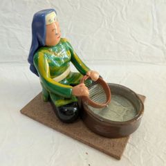 希少・ペア】アフリカ 民芸品 木彫り 人形 2体セット エスニック 置物