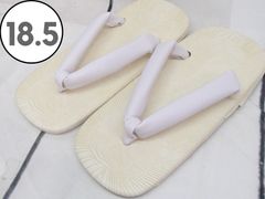 【あい藍】キッズ 白鼻緒 男の子 草履 ホワイト Mサイズ（18.5㎝） 250513W015