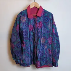 ノー　ブランド　ナイロン　ジャケット　ビンテージ　花柄　リバーシブル　紫