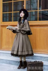 LT-467【新品】 学院風 復古 かわいい　ワンピース 可愛い lolita 森ガール コスプレ衣装 キャラクター衣装 衣装 仮装 レディース 可愛 日系女子中高生 学園祭 文化祭 雰囲気 お呼ばれ イベント 大人 舞台 新年会