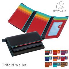 【お種銭付】mywalit 三つ折り財布 ナッパレザー 牛革 Trifold Purse Wallet コンパクト ミニ 財布 3つ折り 小さい 折りたたみ 全9色 MY1278