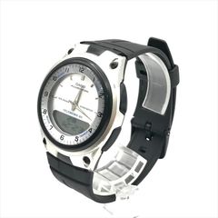 良品 Casio カシオ AW-80 スタンダード クォーツ 腕時計 アナログ 稼働品 ブラック シルバー ステンレス メンズ r204