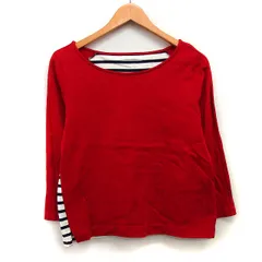 アーバンリサーチ ドアーズ URBAN RESEARCH DOORS カットソー Tシャツ 切替 無地 ボーダー 柄 長袖 丸首 コットン 綿 ONE レッド 赤 /HT14