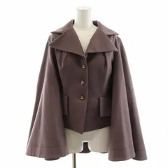 ヴィヴィアンウエストウッドレッドレーベル Vivienne Westwood RED LABEL ケープ ポンチョ ジャケット ショート丈 変形 ウール 2 M 茶 ブラウンのサムネイル