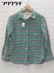 ◇ green label relaxing UNITED ARROWS チェック柄 長袖 シャツ サイズ38 グリーン レディース 【中古】 【1103020012905】