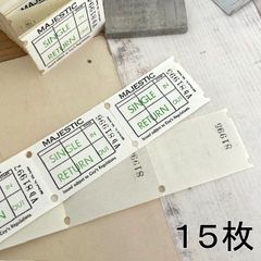 431・R-927 イギリスバスチケット MAJESTIC　15枚　ヴィンテージ　ペーパー　イギリスラベル　紙もの　ジャンクジャーナル　ヴィンテージチケット　海外紙もの　海外ヴィンテージ　ハンドメイド　スクラップ　おすそ分け　交換便