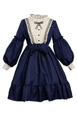 新品 [Yivoumi] ゴスロリ ワンピース ロリータ 長袖 ドレス ワンピース スカート Lolita 復古風 甘ロリ ハイウエスト レース フリル クラロリ 衣装 洋服 撮影 プリンセス お嬢様 姫 コスプレ アニメ 森ガール 女装 OL ジャンパースカ