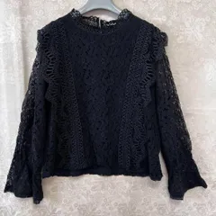 タグ付き！　大きいサイズ　3L コードレース　ブラウス　長袖　黒　フリル