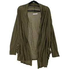 green label relaxing グリーンレーベルリラクシング ボタンレス ロング カーディガン size表記なし/カーキ